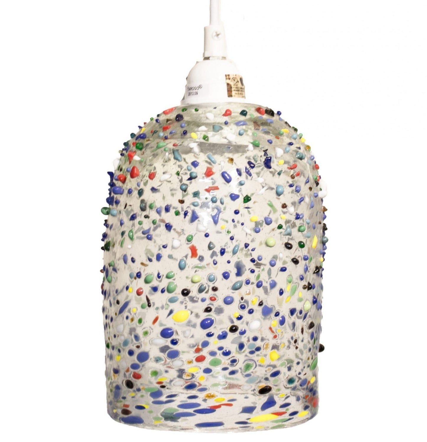 Beautiful an And Unique Confetti Mexican Glassblowing Pendant Lamp 1 image 0