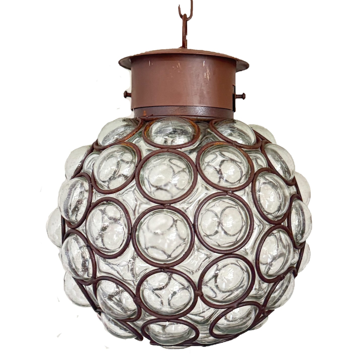 Beautiful Mexican Blown Glass Lamp “Calabaza Bolitas” - Clear image