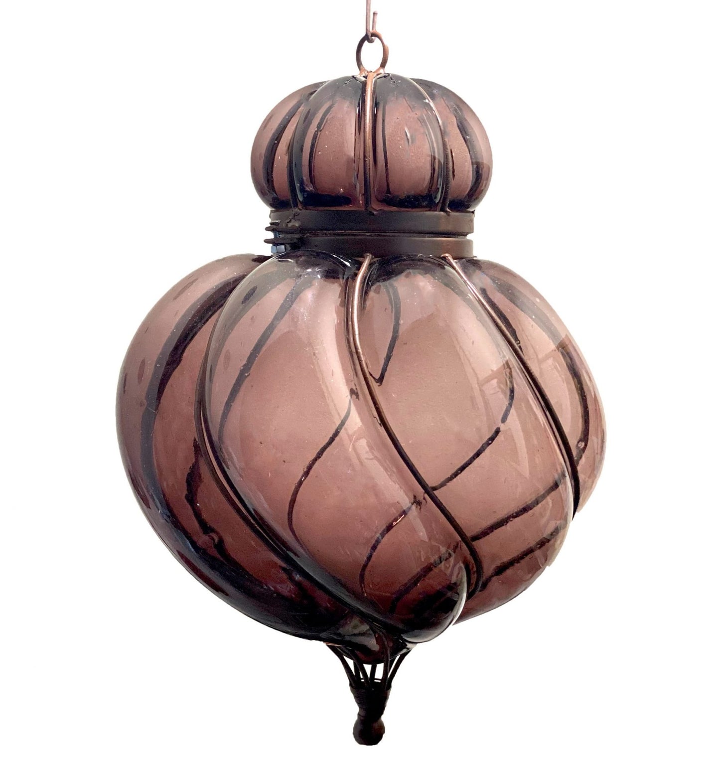 Colorful Blown Glass Lighting “Pamela” 18″ - Amethyst image