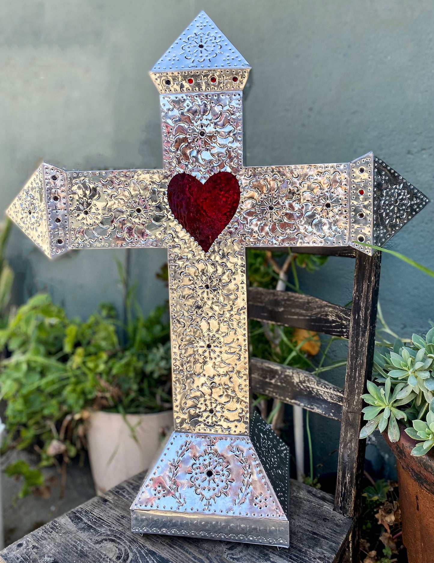 Beautiful Punched Tin Cross 31 image 1
