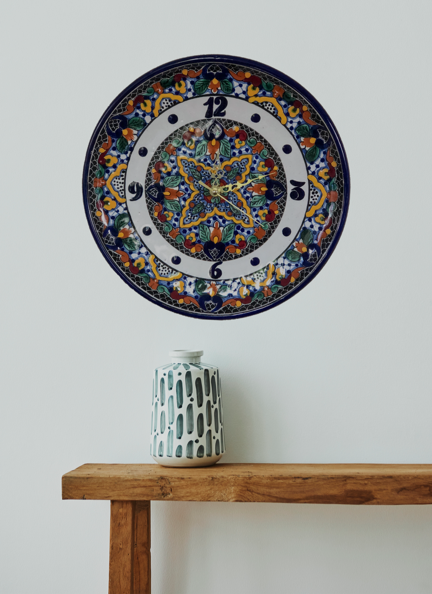 Beautiful Talavera Pottery Clock - 30cm image 2