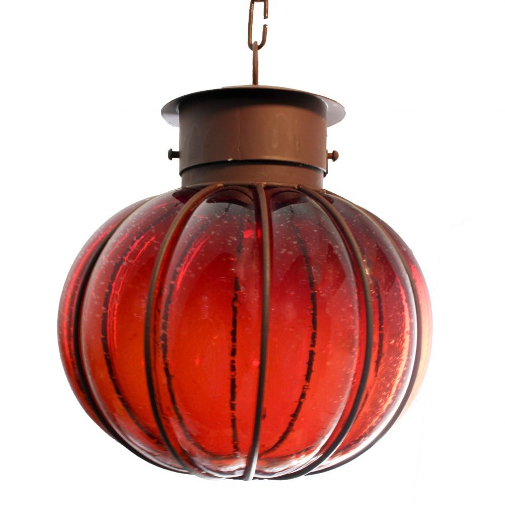 Colorful “Calabaza” Blown Glass Lamp - Red image
