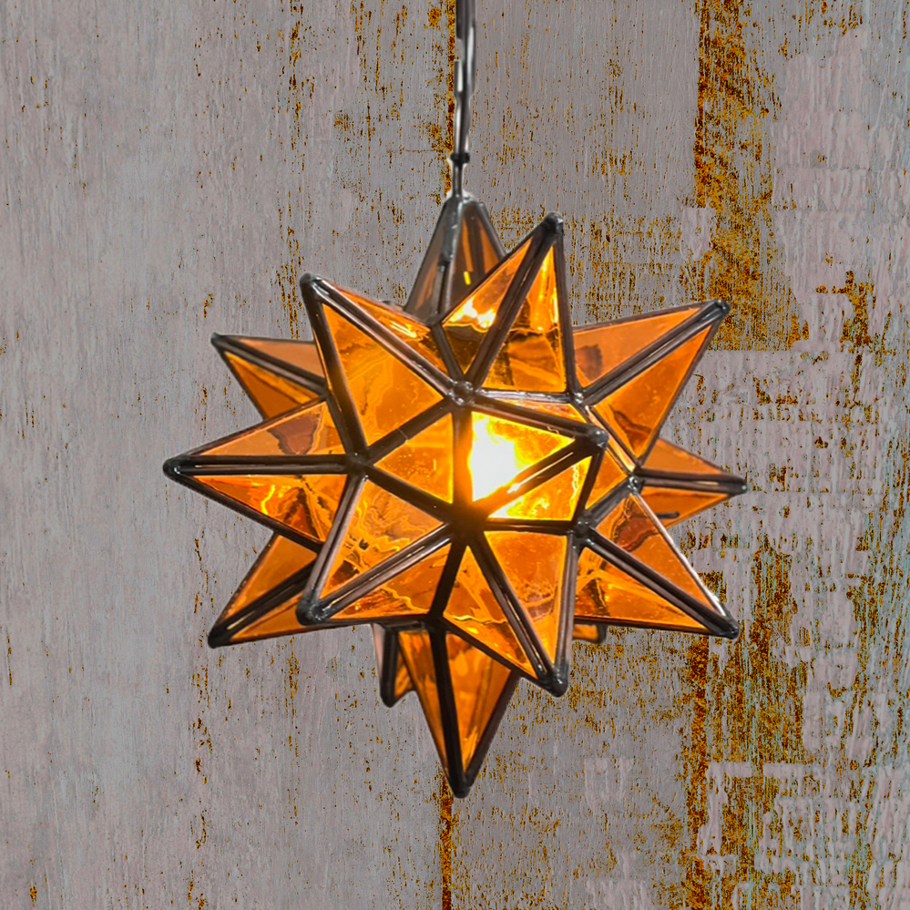 Colorful Amber Glass Pendant Star 3 image 2