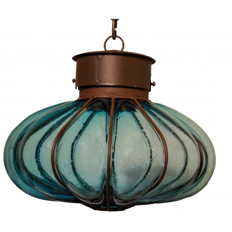 Glassblowing pendant lighting “Platillo-Large” - Aquamarine image