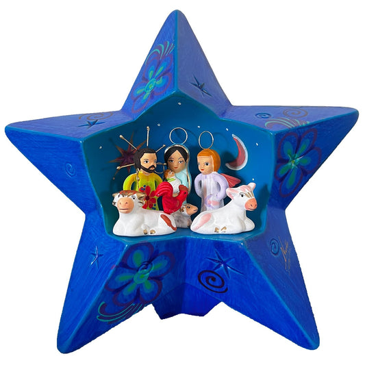 Christmas Nativity Scene Star Blue image 0