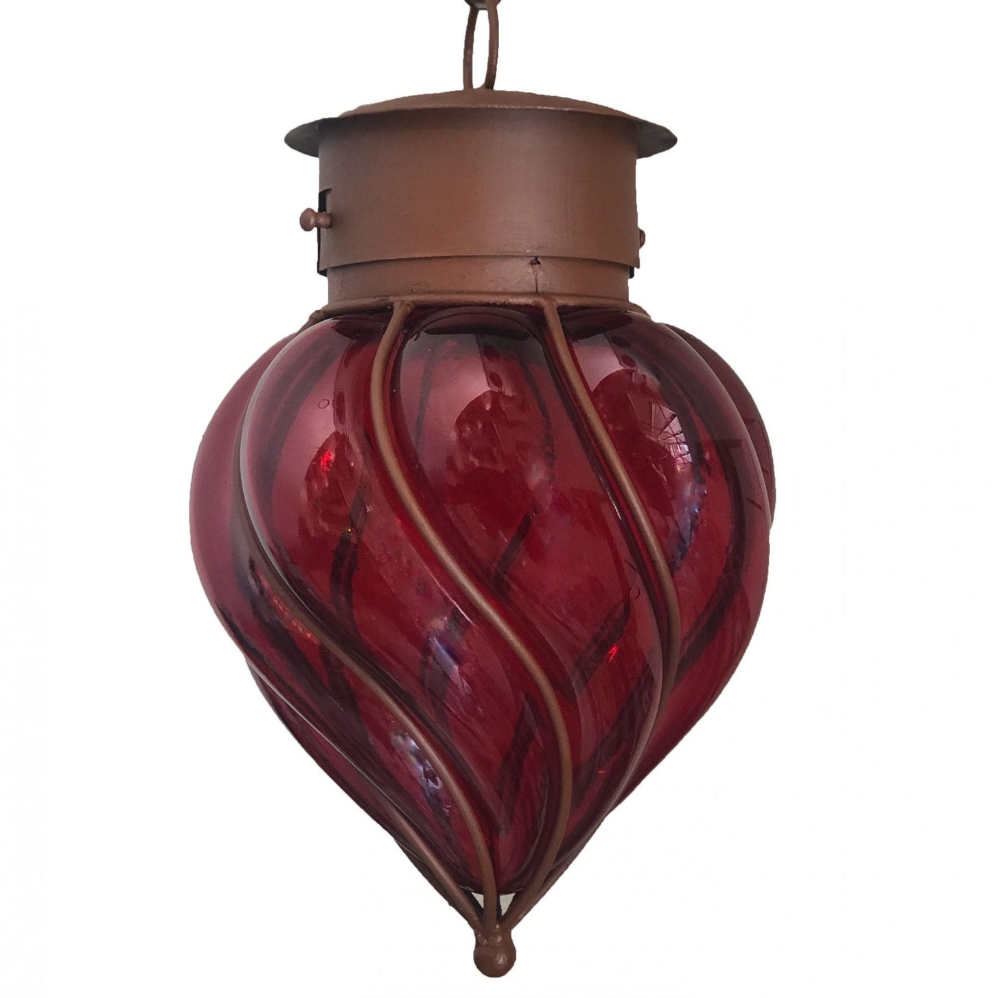Beautiful Blown Glass Pendant Lamp Flama 2 - Red image