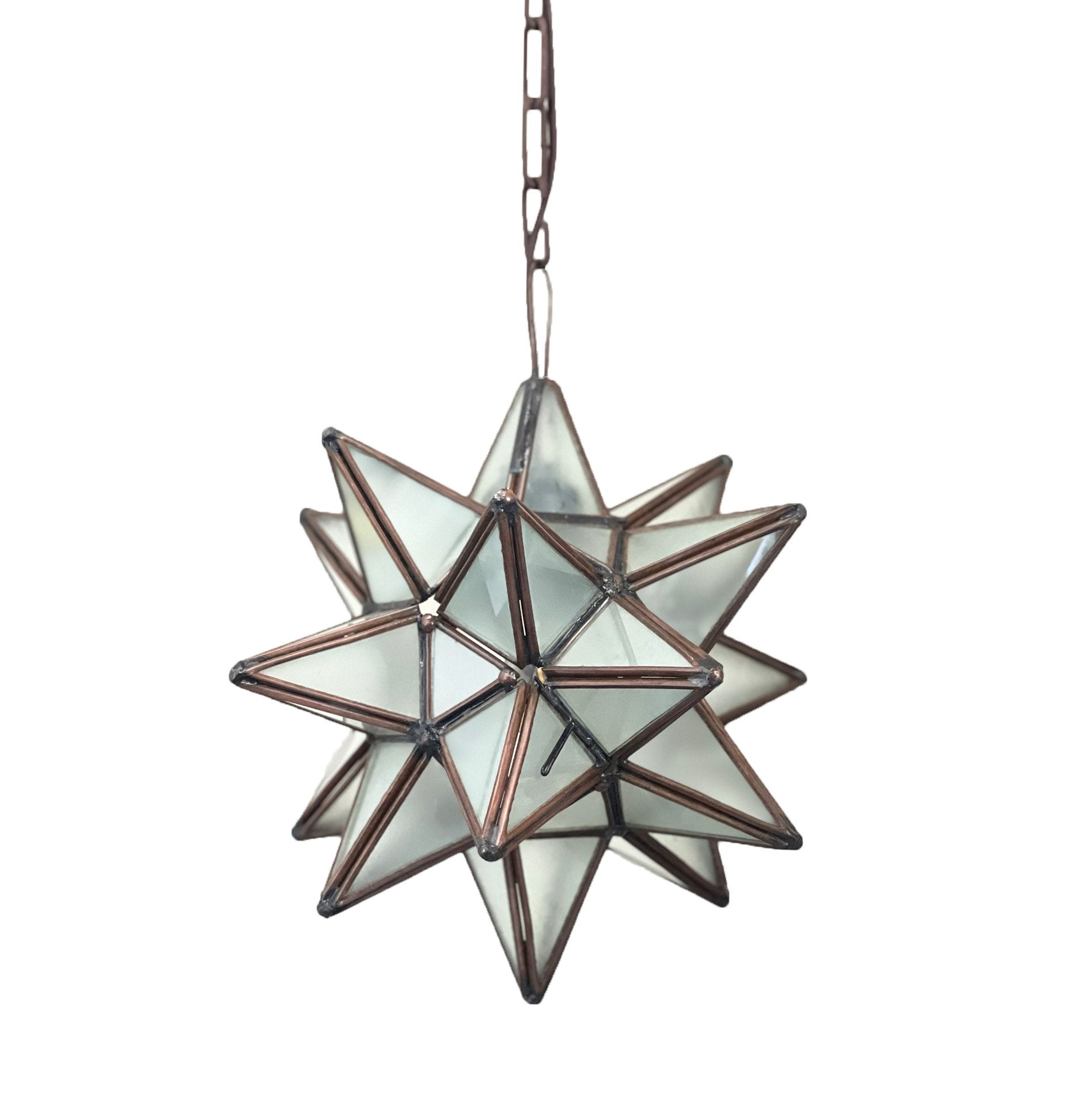 Elegant Frosted Glass Pendant Star 11", 13"and 16"- Frosted Glass Moravian Star image 1