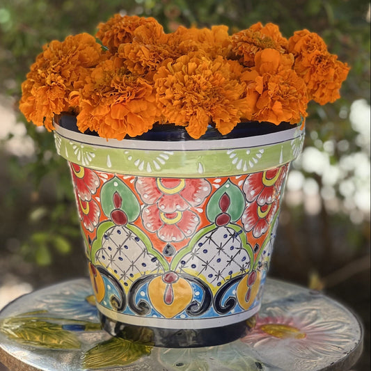 Colorful Mexican Talavera Planter 9 image 0