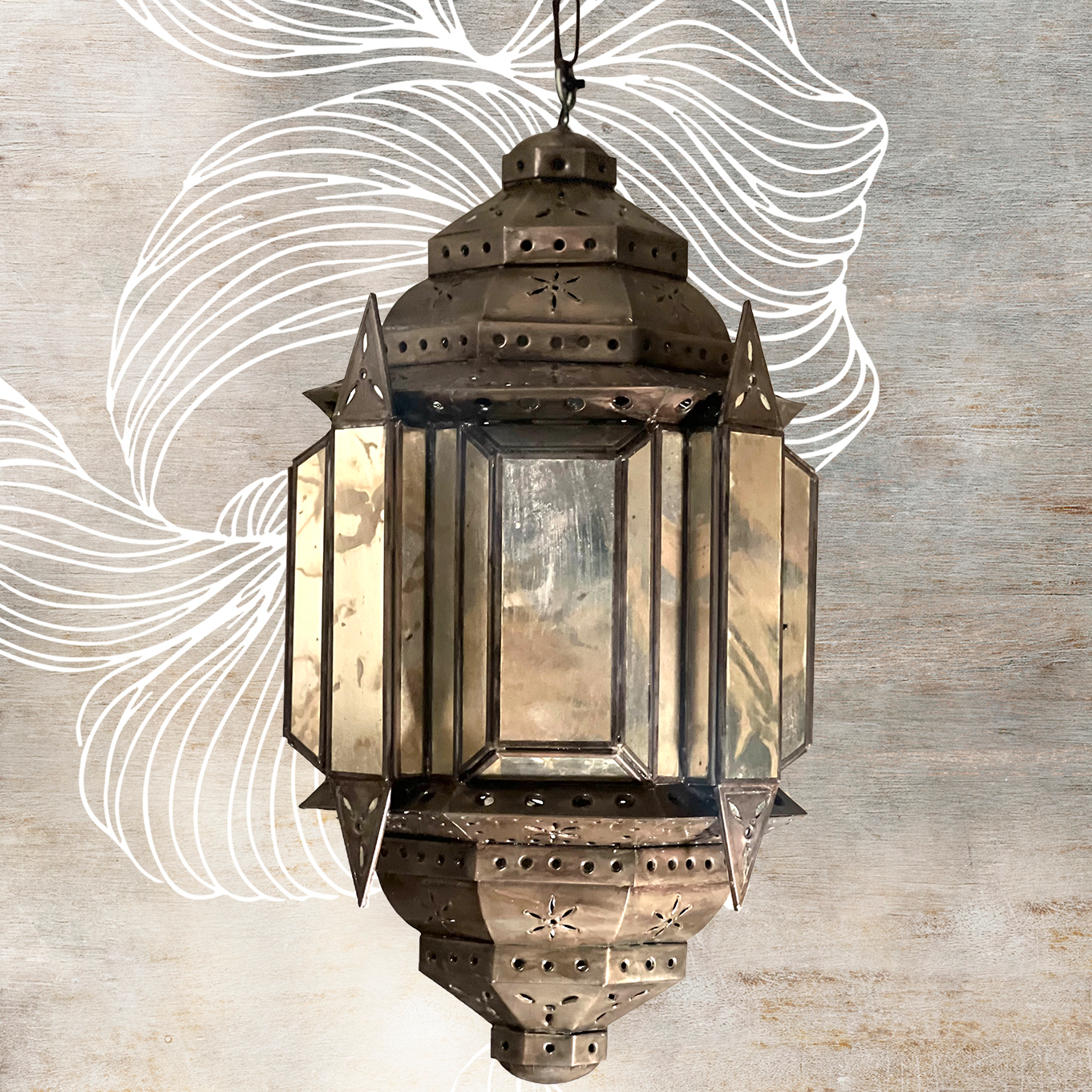 Beautiful Farol Principe Old Aged Glass Hanging Lamp 2 image 0