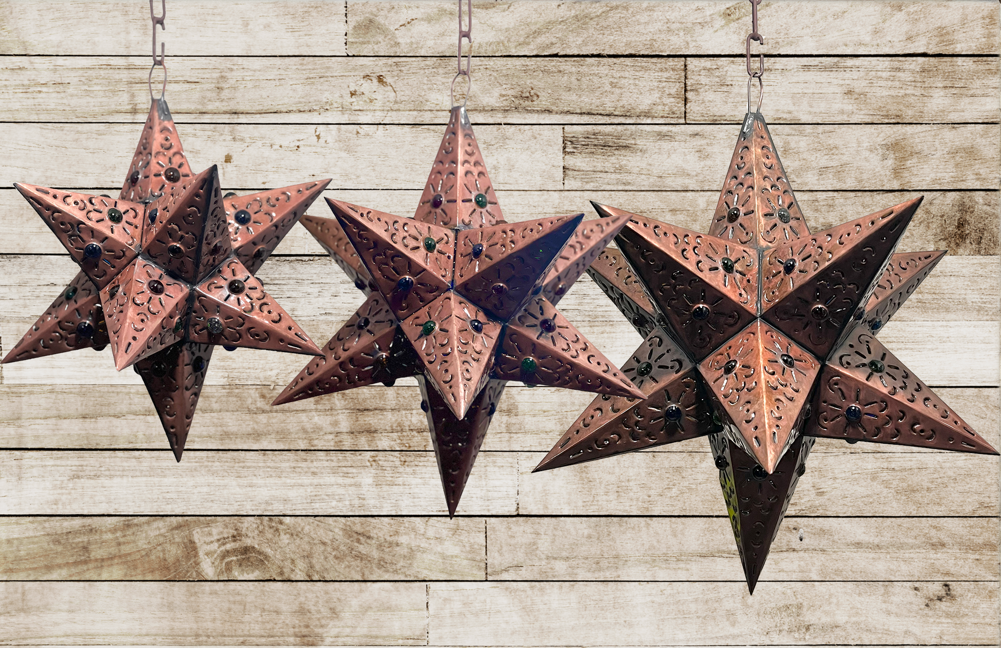 Beautiful Punched Tin Pendant Star 1 Marble image 4