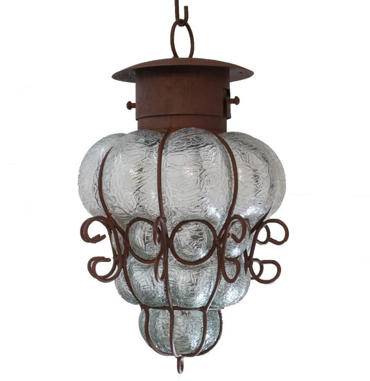 Beautiful Reyna Small Crackle Blown Glass Lamp 1 image 0
