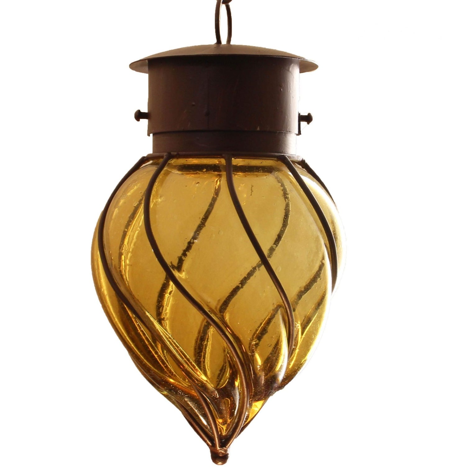 Beautiful Blown Glass Pendant Lamp Flama 2 - Amber image
