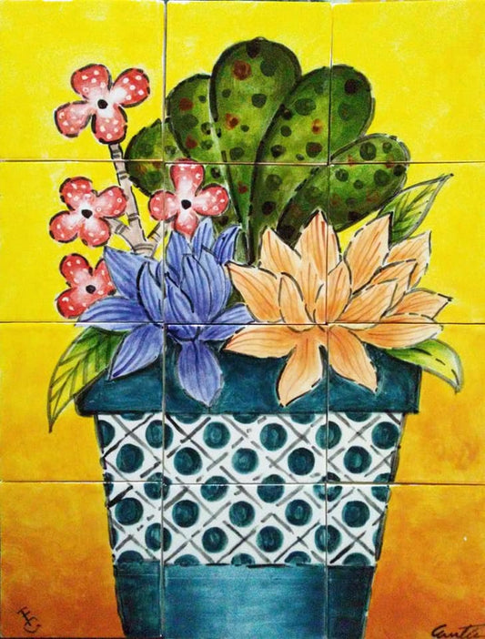 12 Tiles "Alegre Naturaleza" Flowers Mural image 0