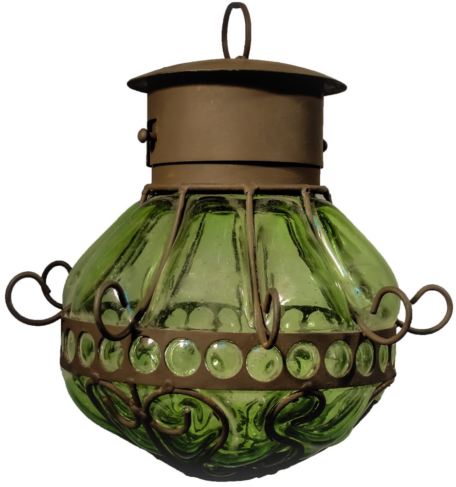 Beautiful Blown Glass Lighting &#8220;Candil-Small&#8221; 10&#8243; - Green image