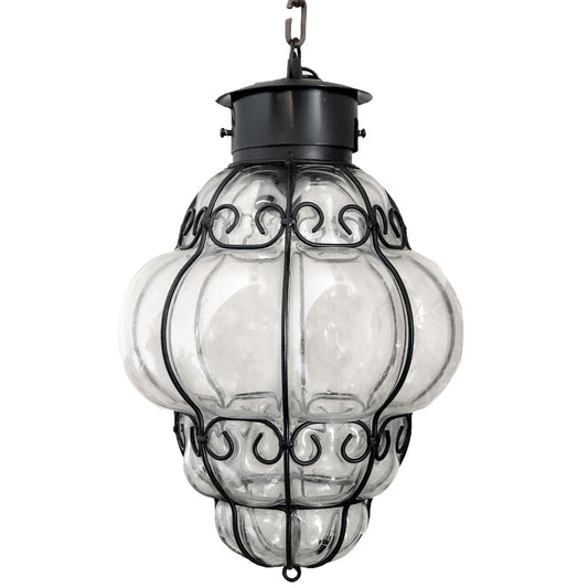 "Reyna-Large" Clear Glass Black Iron image 0