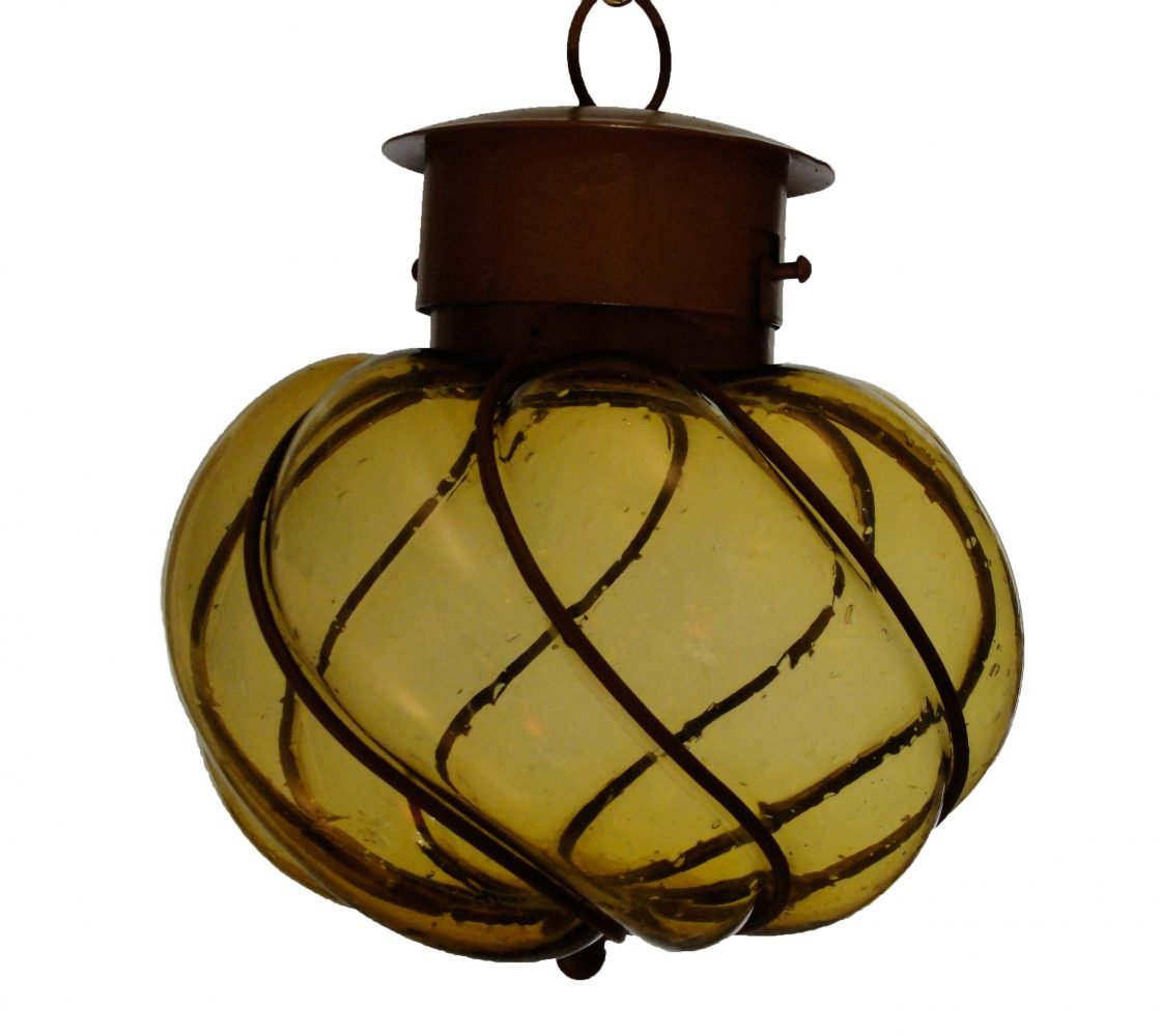 Colorful Glassblowing Lighting &#8220;Churumbela-Large&#8221; - Amber image