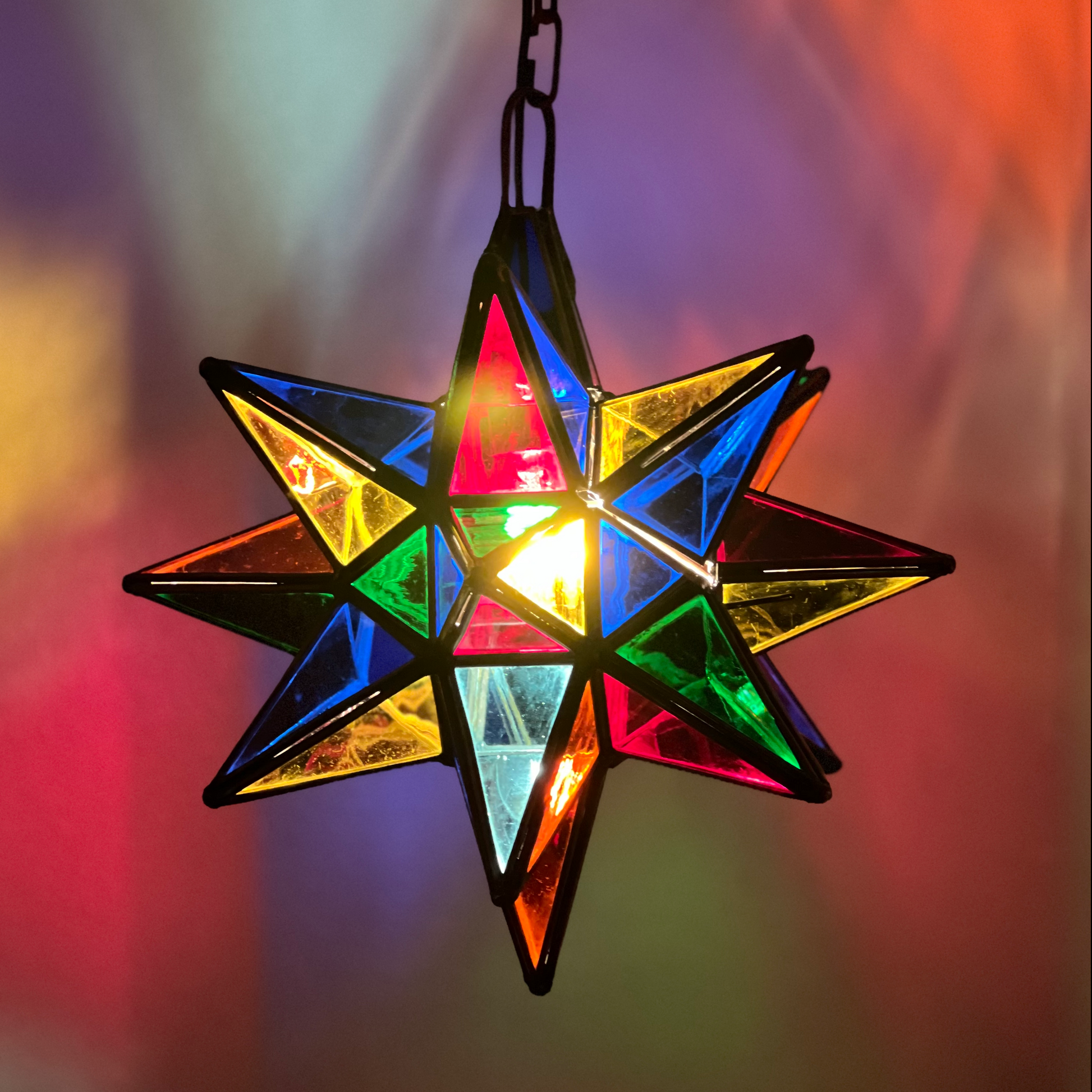 Colorful Multicolored Glass Hanging Star 3 image 3
