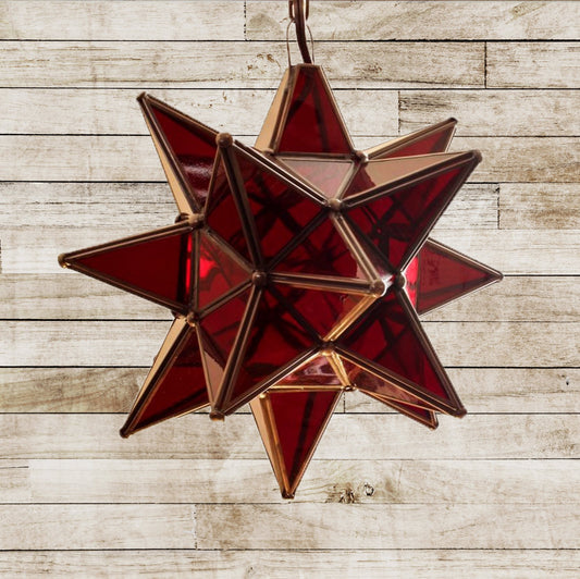 Colorful Red Glass Pendant Star 3 image 0