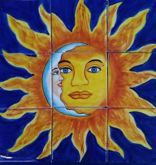 9 Tiles "Eclipse" Ceramic Mural image 0