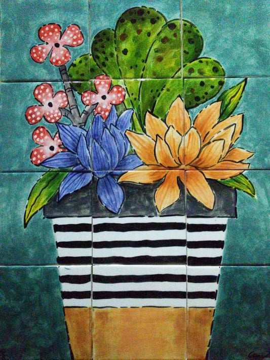 12 Tiles "Alegre Naturaleza 2" Flowers Mural image 0