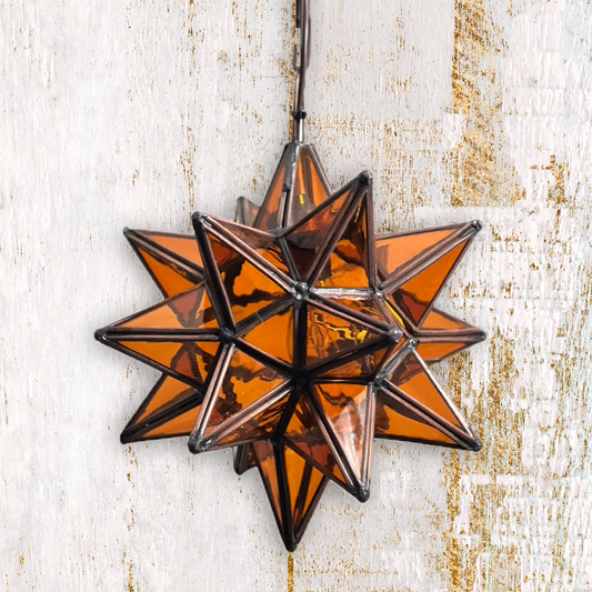 Colorful Amber Glass Pendant Star 3 image 0