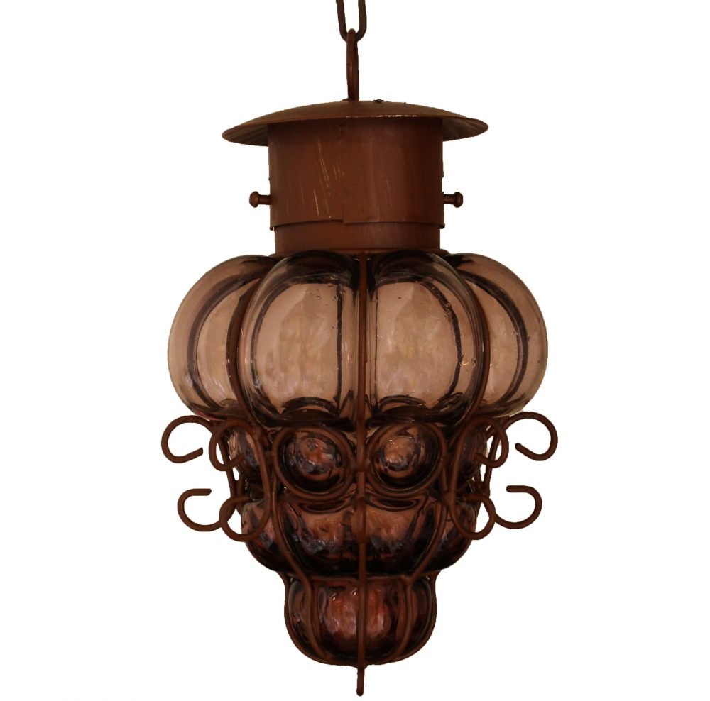 Colorful Blown Glass Pendant Lamp “Reyna-Small” - Amethyst image