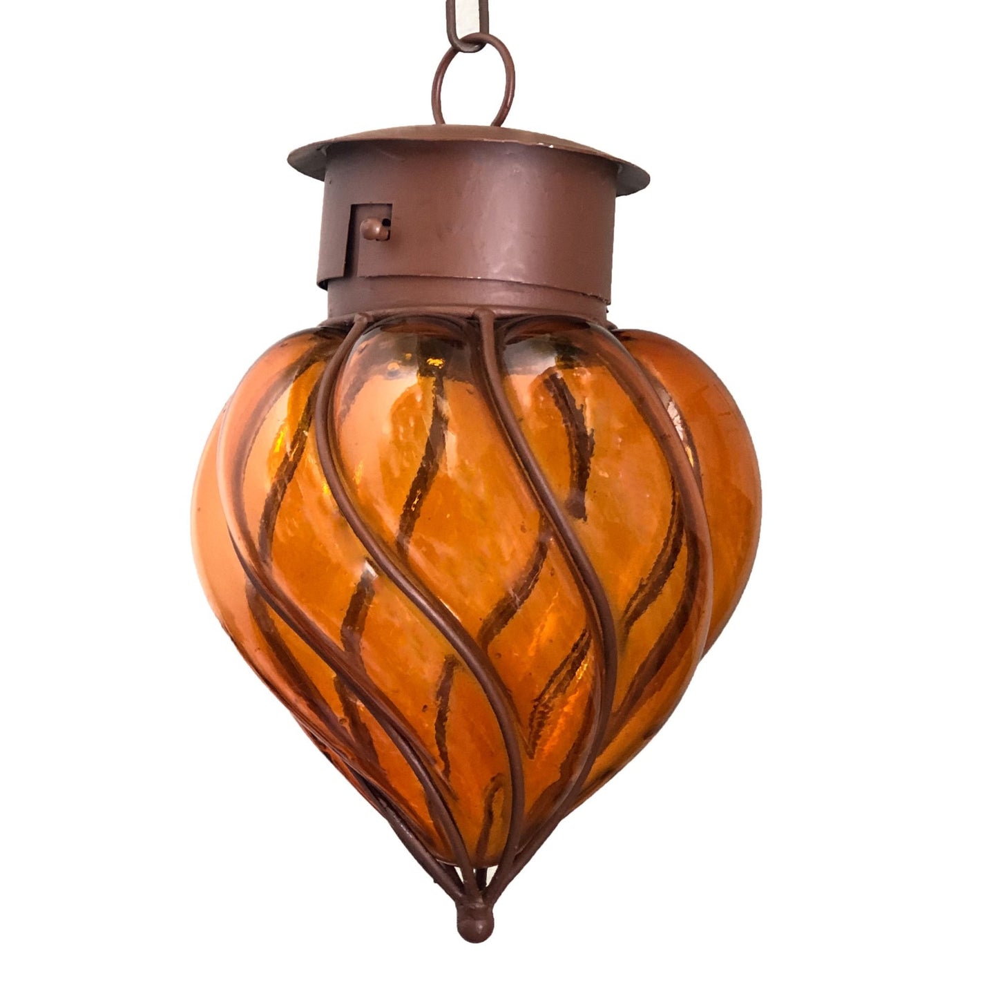 Beautiful Blown Glass Pendant Lamp Flama 2 - Orange image