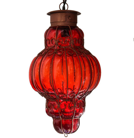 Beautiful Reyna Extra Large Blown Glass Lamp 1 - Red image