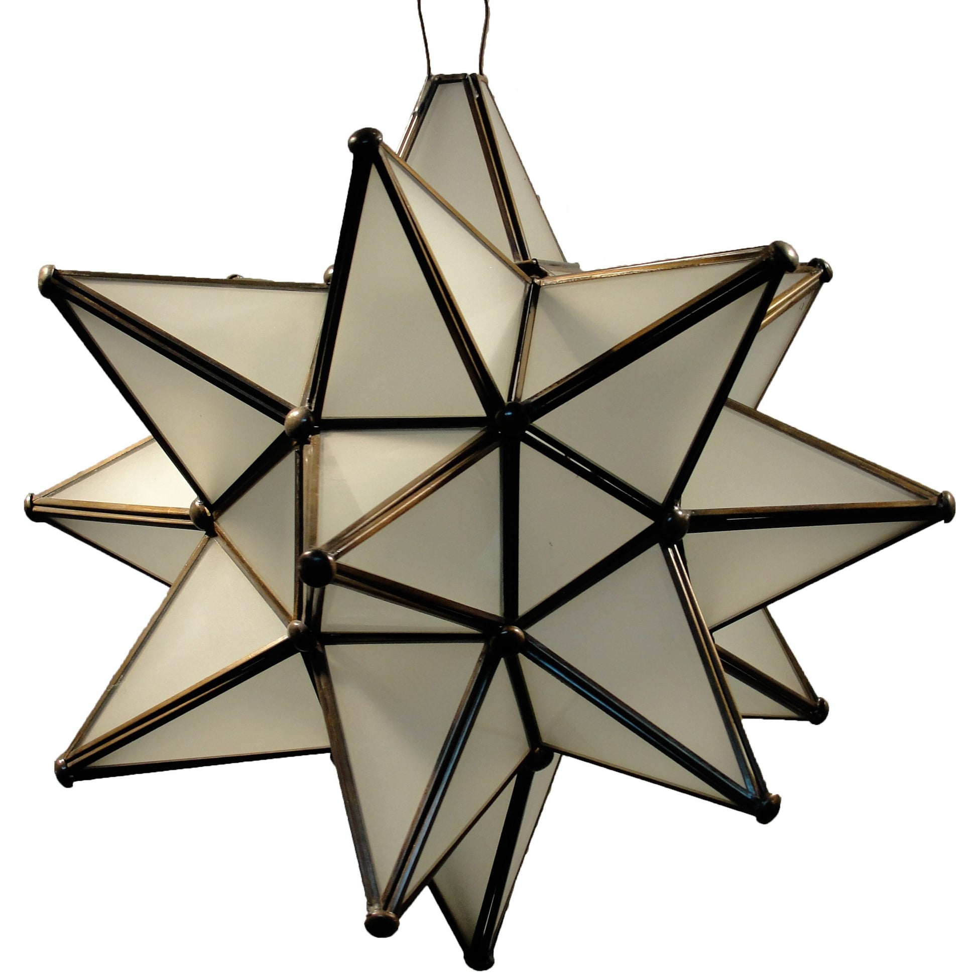 Elegant Frosted Glass Pendant Star 11", 13"and 16"- Frosted Glass Moravian Star image 2
