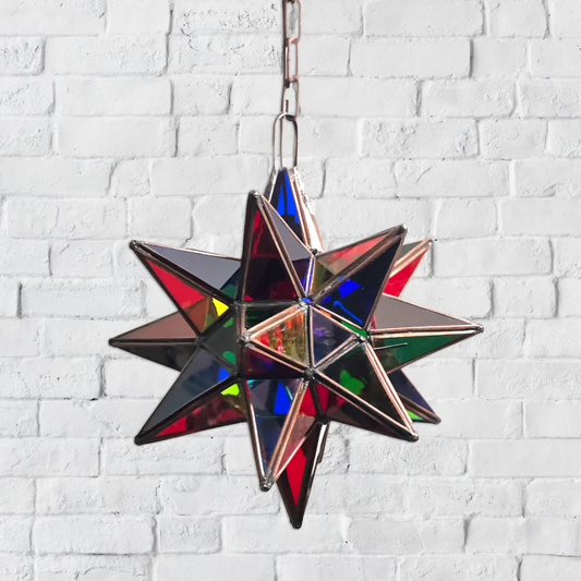 Colorful Multicolored Glass Hanging Star 3 image 0