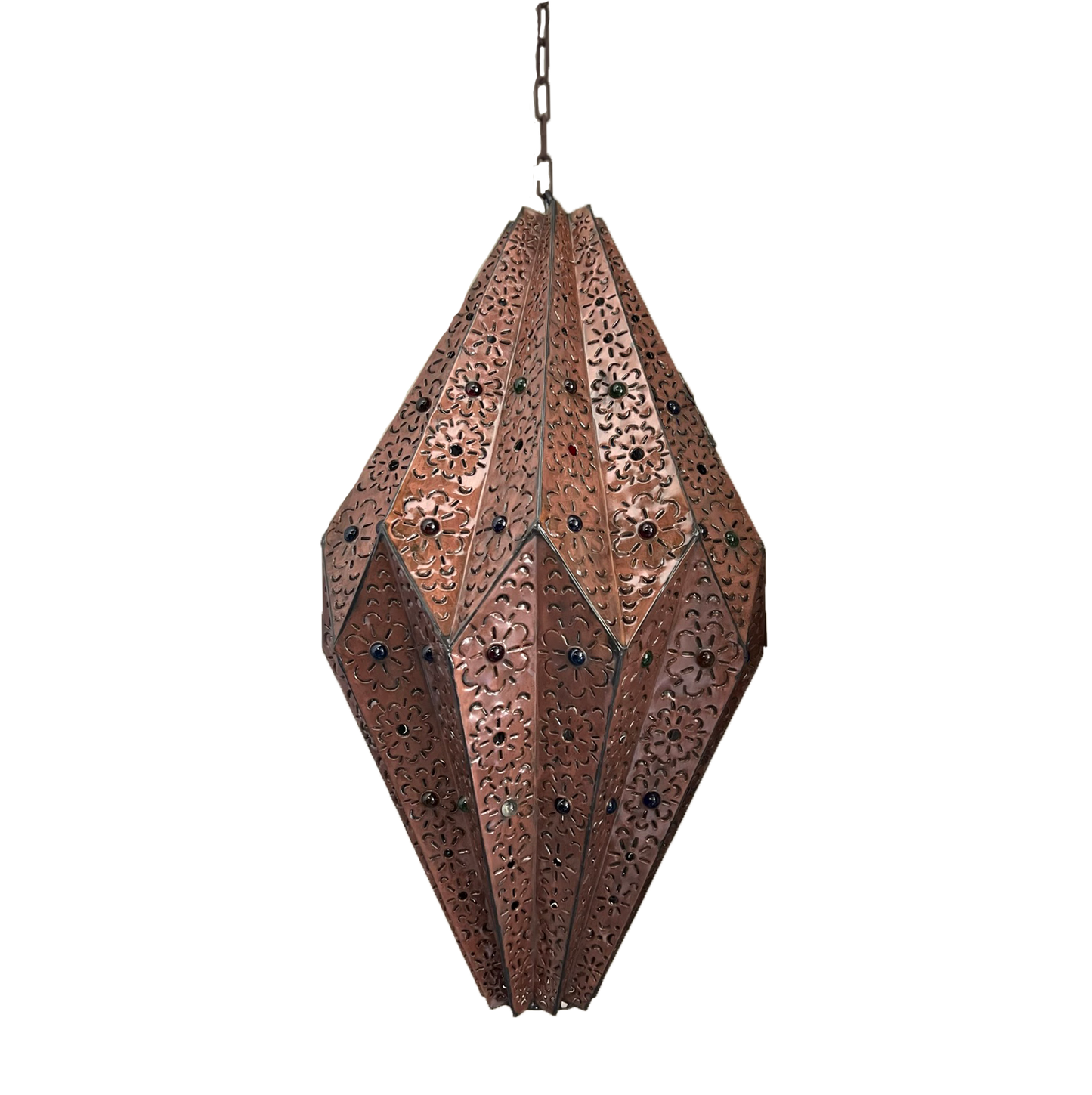 Beautiful Farol Pera Punched Tin and Marble Pendant Lamp 1 image 1