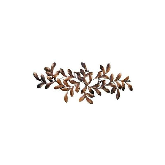 Olivo Candle Holder with decorative bronze olive leaf design
