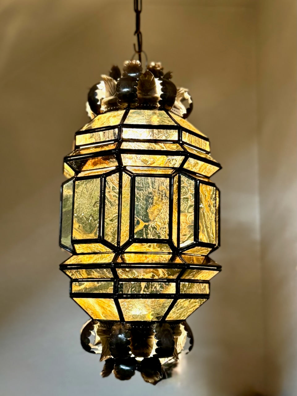 Almendra Pendant Lamp – Punched Tin & Old Mirror Glass