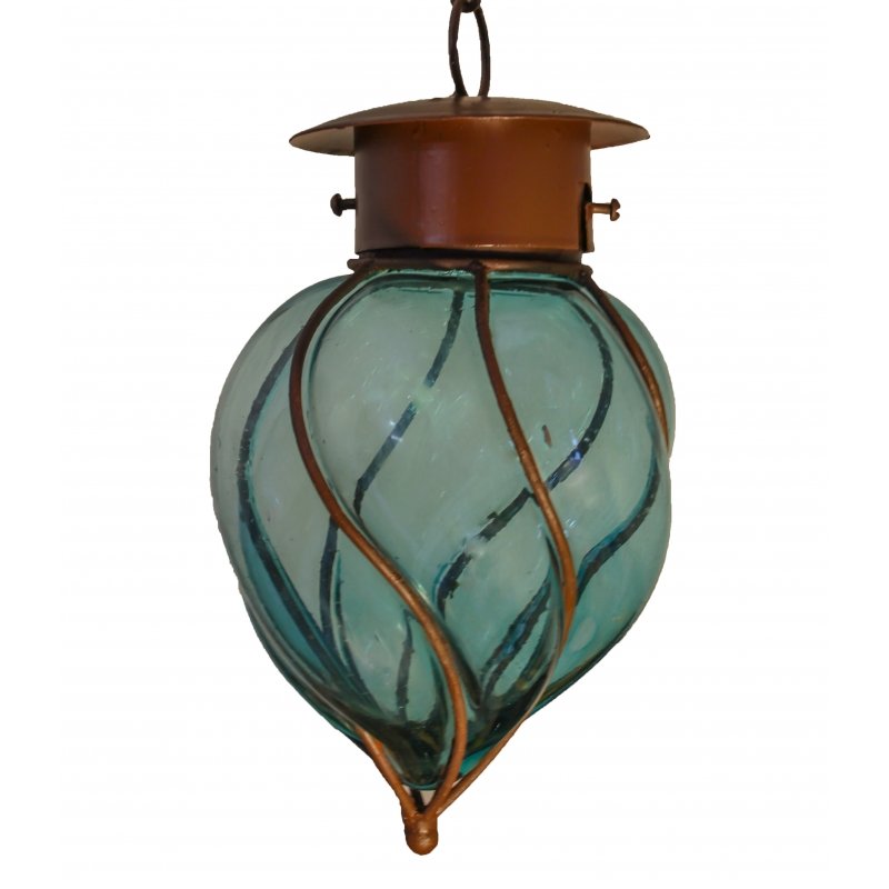 Beautiful Blown Glass Pendant Lamp Flama 2 - Aquamarine image