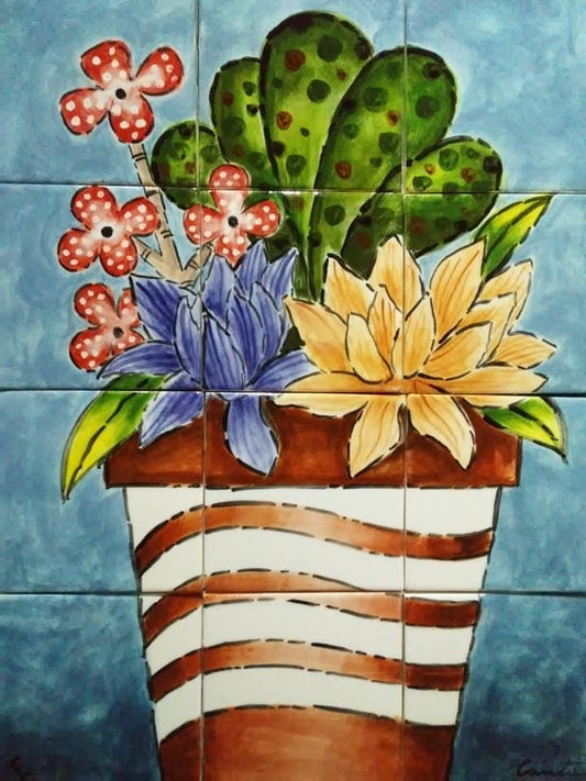 12 Tiles "Alegre Naturaleza 3" Flowers Mural image 0