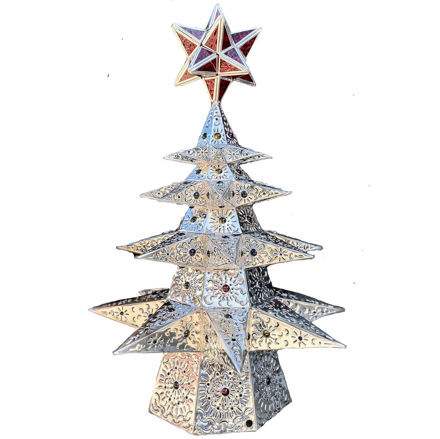 Beautiful Punched Tin Christmas Tree 30 in image 0