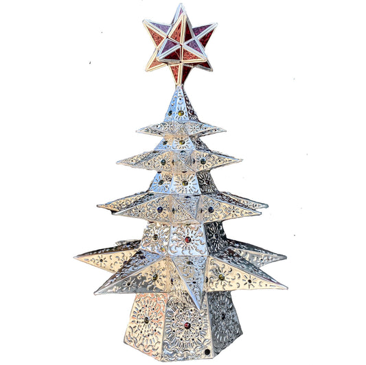 Beautiful Punched Tin Christmas Tree 30 in image 0