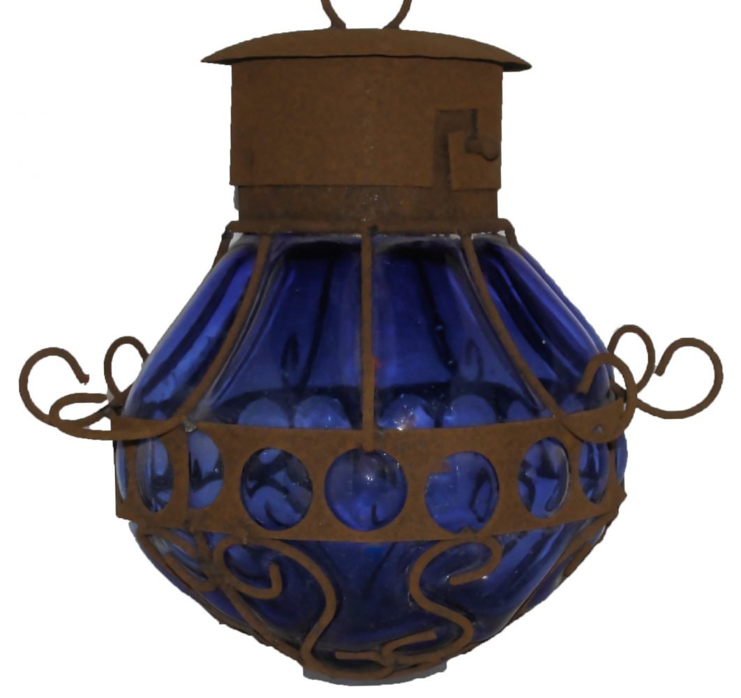 Beautiful Blown Glass Lighting &#8220;Candil-Small&#8221; 10&#8243; - Blue image