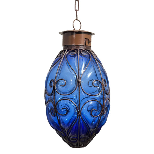 Beautiful Reyna Papaya Glassblowing Pendant Lamp 1 - Blue image