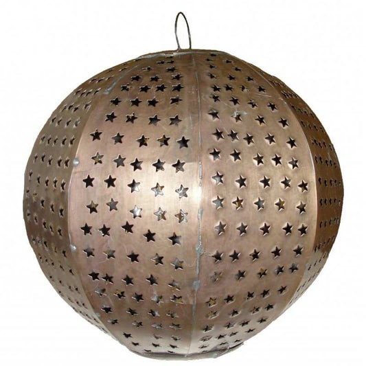 Punched Tin Sphere Lamp