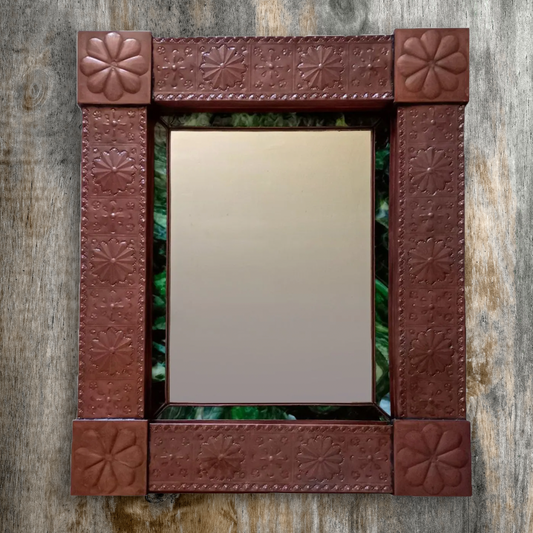 Punched Tin and Glass Mirror image 0