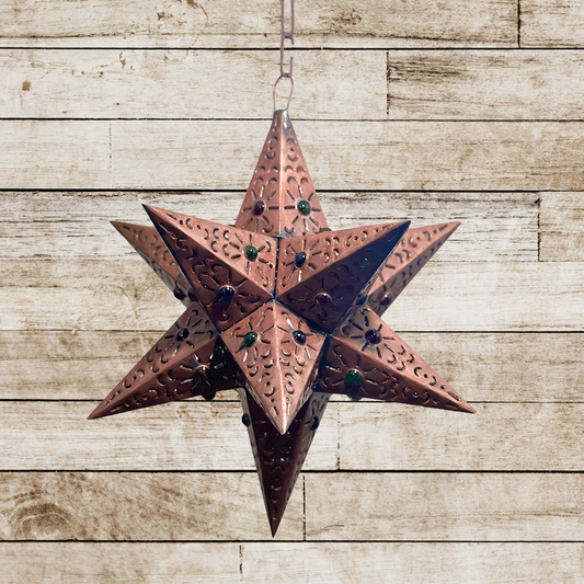 Beautiful Punched Tin Pendant Star 1 Marble image 0