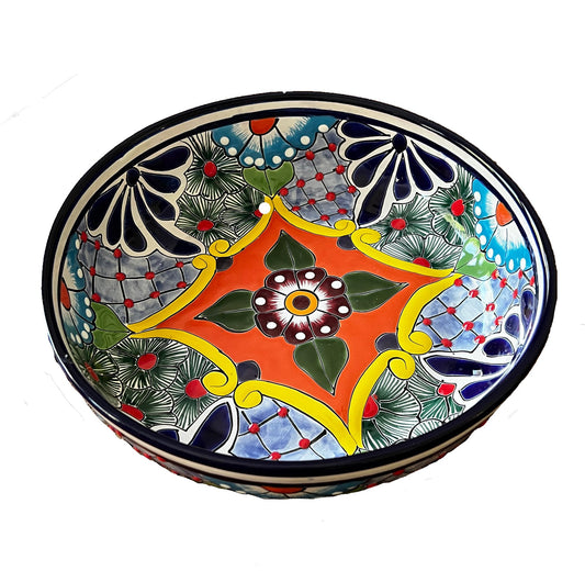 Colored Talavera Salad Bowl image 0