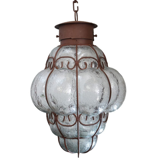 Beautiful Crackled Glass Lamp “Reyna Large” 1 image 0