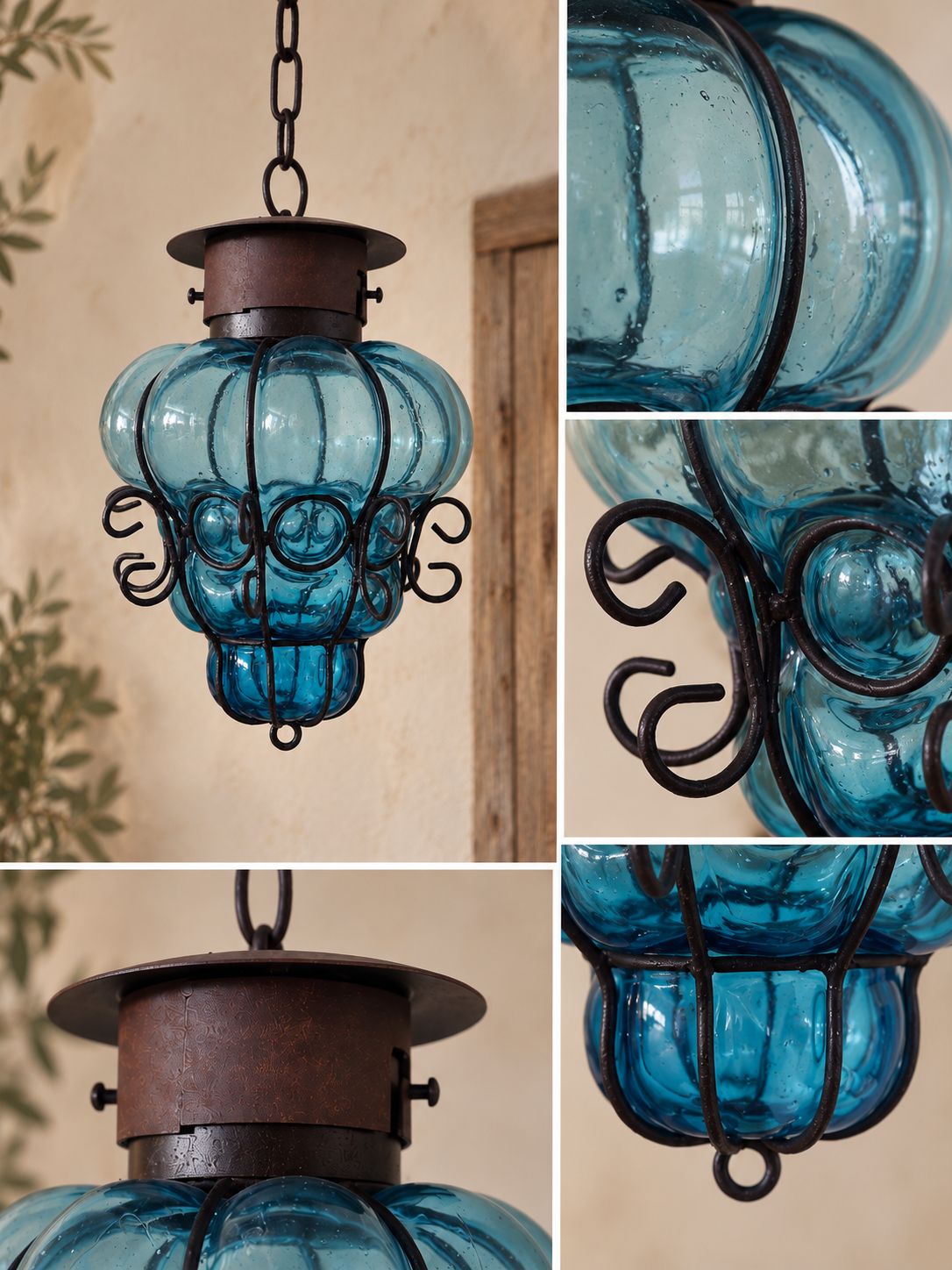 Blown Glass Pendant Lamp – "Reyna Small"