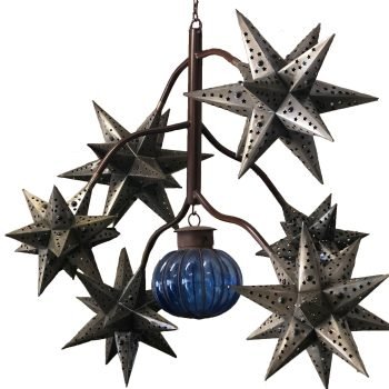 Stars Chandelier With Blown Glass